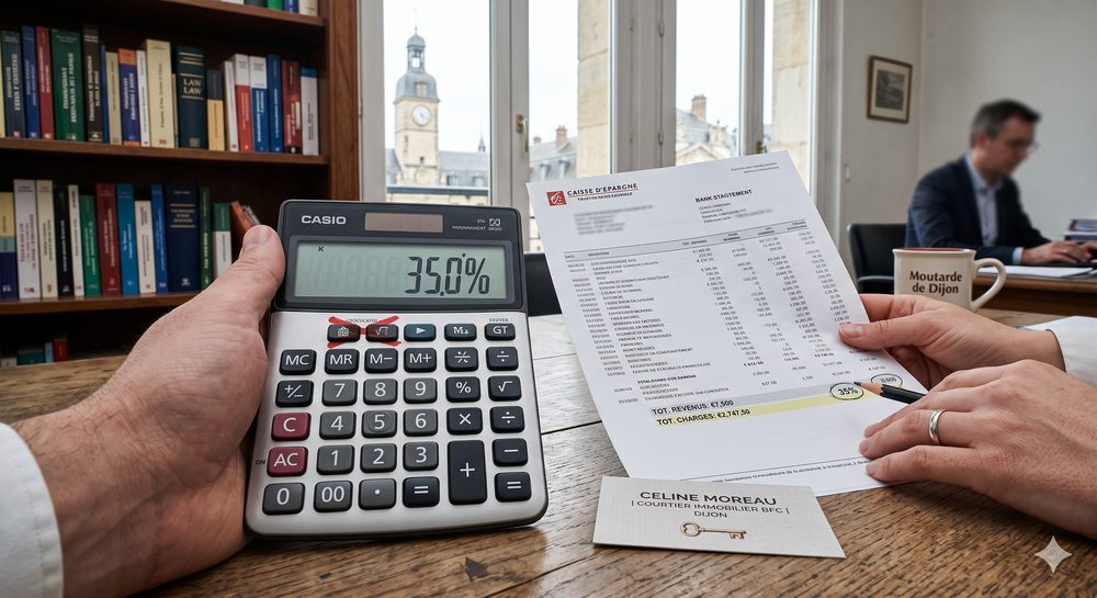 Calcul du taux d'endettement pour un prêt immobilier, courtier Groupe Apolline